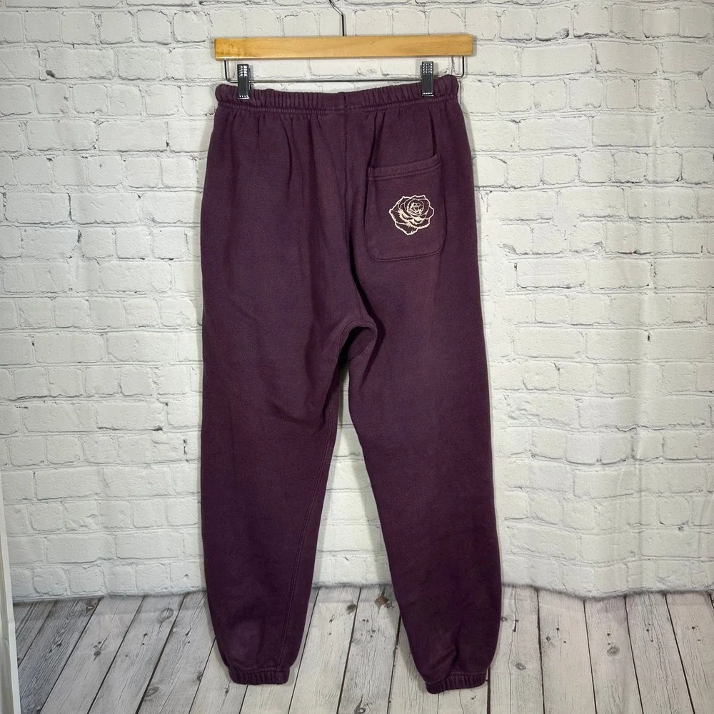 YoungLA Ambitious Club Men Purple Graphic Jogger‎ Sweatpants Small Rose Eagle